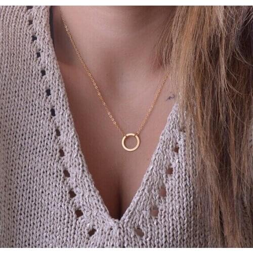 New summer style design fashion brand jewerly metal necklace&pendant simple circle Clavicle chain necklace for women