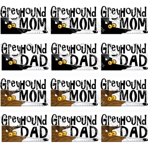 1-1/2" Cute Greyhound Printed Custom Dog Design Cartoon for DIY Crafts Hair Bow Collar Lanyard/Satin /3" Grosgrain Ribbon CA334