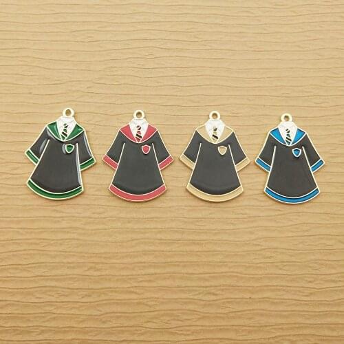 10pcs 25x33mm enamel robes charm for jewelry making fashion clothes charm bracelet necklace charm earring pendant