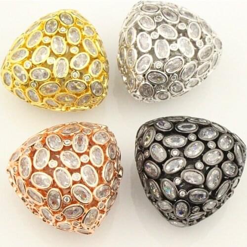30mm 5pcs/lot New style cz bead,multi color cubic zirconia micro pave charm,fashion cz jewelry wholesale