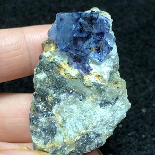 35.4gNatural blue fluorite and crystal mineral stone home decoration crystal aura meditation healing teaching treasures