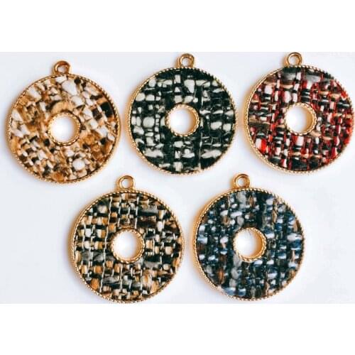 Round Wool Stuff Spacer Accessories Pendant Necklace Supplies for Jewelry Making Earring Accessories Components 4pcs KP1993