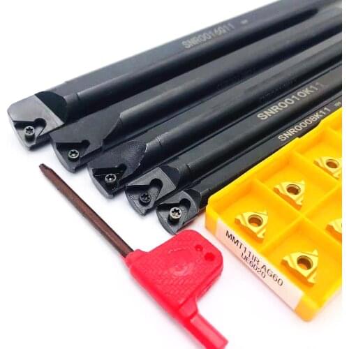 5PCS SNR0008K11 SNR0010K11 SNR0012M11 SNR0013N11 SNR0016Q11 internal thread tool holder +10PCS MMT11IR AG60 thread cutting tool