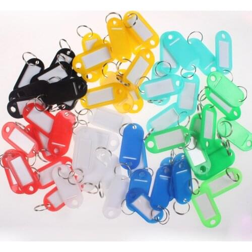 50 pcs lowest price! Key ID Labels Tags with Key Ring Split Rings
