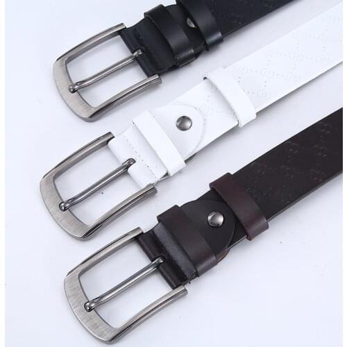 Aoluolan men Genuine leather belts Luxury designer Pin buckle belt Quality second layer cow skin strap male width 3.8 cm