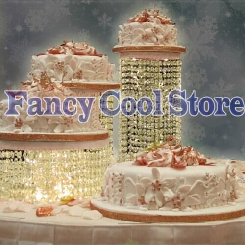 Free shipping 3pcs/lot Luxury crystal acrylic wedding cake stand cake tray / pastry tray / egg tarts dish party birthday decor
