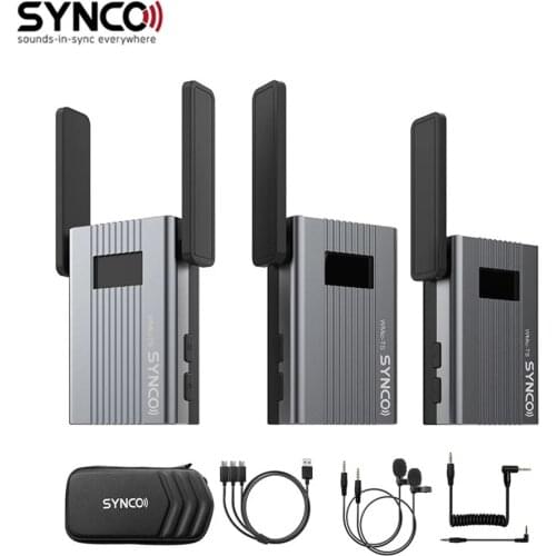 SYNCO WMic-TS Mini UHF Wireless Microphone System Transmitter Receiver set 150m Wireless lapel Mic for studio video Recording