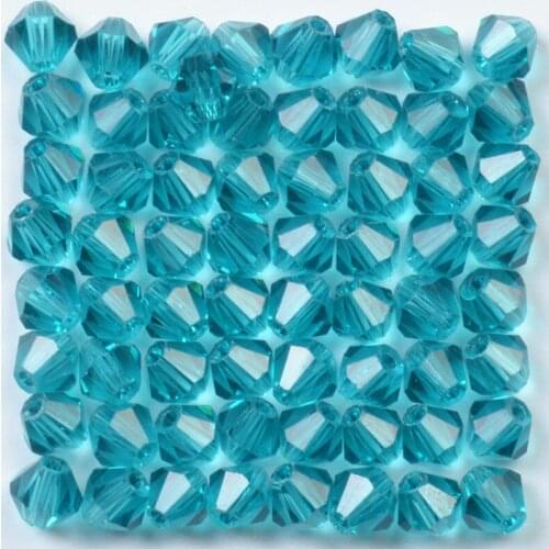 100pcs Peacock Blue Color 4mm Bicone Crystal Beads Glass Beads Loose Spacer Beads DIY Jewelry Making Austria Crystal Beads