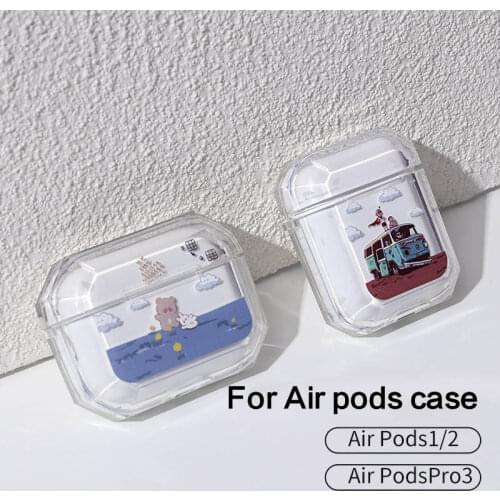 Case For AirPods 2 1 Case Cover Coque Wireless Bluetooth headphones Transparent For Apple Air Pods Charging Box Bags