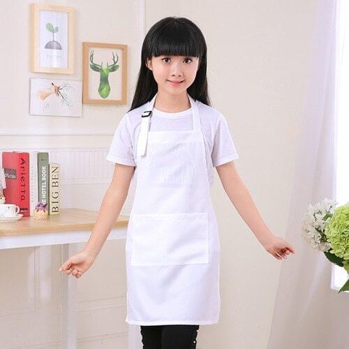 Childrens apron set kindergarten children eat painting art advertising apron baking chef clothes white