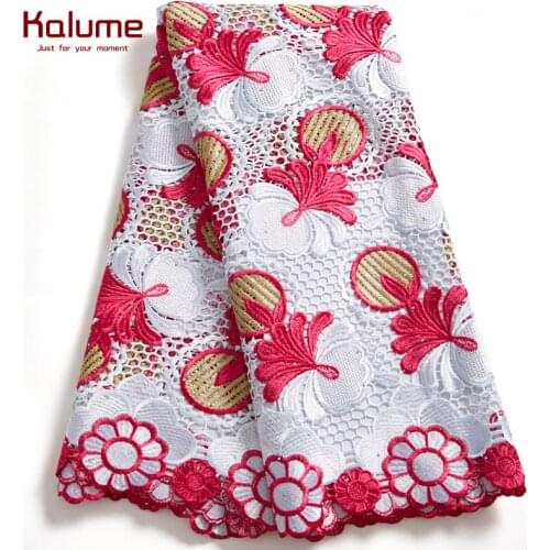 Kalume Guipure Lace Fabric 5 Yards African Nigerian Guipure Lace Fabric 2021 High Quality For Party Diy Dress Sewing H2550