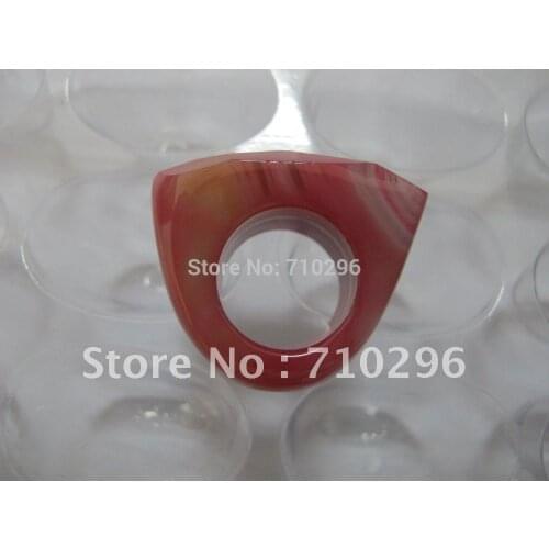 Pink Agat e Finger Ring Natural Semi semi stone Big Ring 6pcs/lot