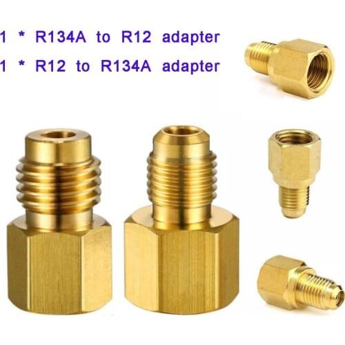 R12 To R134a R134a To R12 Adapter Kit 1/4 Female Flare 1/2 Acme Male Auto Car Air Conditioner Refrigerant Adapter Safety Valve