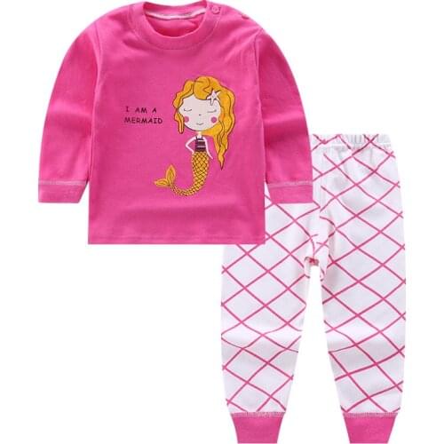 Childrens Underwear Suit Cotton New Boy Girl Autumn Winter Models Pajamas Baby Clothes Pants Girls Home Service Clothing Sets