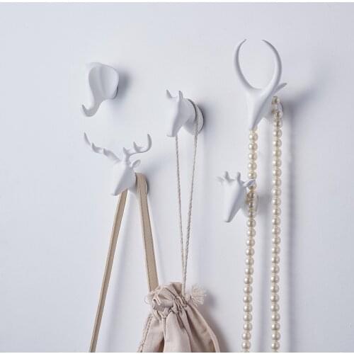 Animal Head Hook Kindergarten Mural Wall Hanging Storage Hook Resin ChildrenS Room Coat Hook Nordic Coat Hook