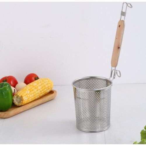 Kitchen Rice Noodle Colander Hot Pot Spoon Mesh Skimmer Hot Pot Deep Basket for Frying Food, Spaghetti, Cooking Fat Oil Grease