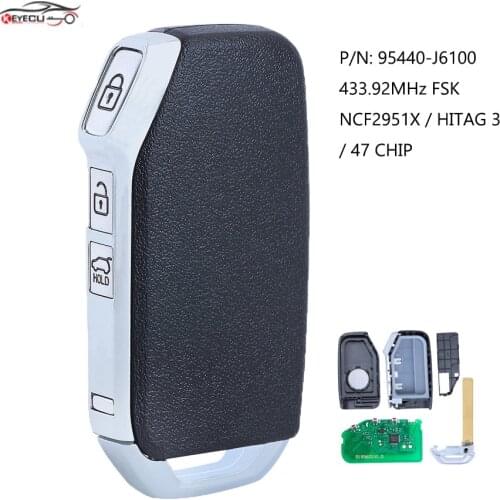 KEYECU 95440J6100 Smart Remote Key Fob FSK 433.92MHz NCF2951X / HITAG 3 / 47 Chip for Kia Telluride 2020 2021 P/N: 95440-J6100