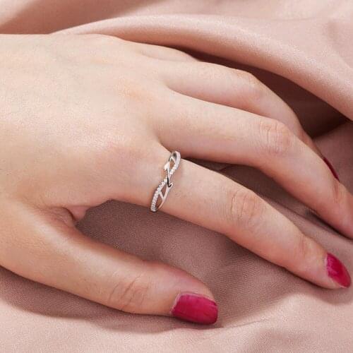 Fashion Micro Inlay Zircon Branch Shape Ring Wedding Designer Jewelry for Women Party Gift Copper White Gold Open Rings