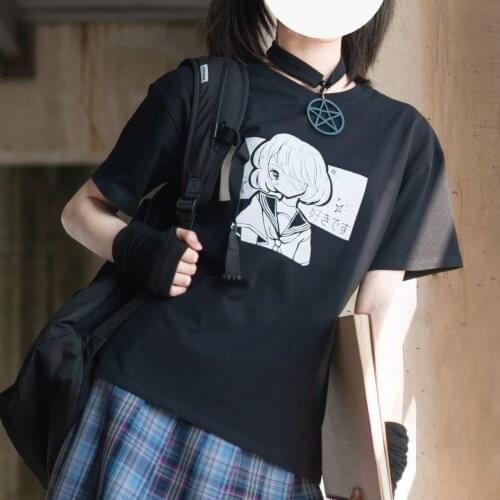 New Ahegao Harajuku Graphic T Shirt Women My Hero Academia Anime Senpai T-shirt Hentai Himiko Toga Tshirt Top Tee Female y2k