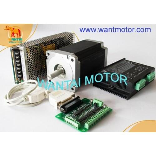 One Axis Nema 34 Stepper Motor 1600OZ-in,3.5,4-lead wires & Driver 7.8A,80VDC CNC MILL