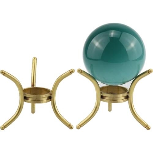 Brass Metal Display Stand Crystal Glass Lens Ball Divination Photography Lensball Base Stone Pedestal Magic Sphere Globe Holder