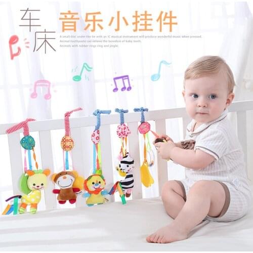 Baby Rattles Mobile Soft Baby toys for baby 0-12 month Towel Bed Bell Cute Animal Newborn Baby Stroller Rattle Pendant toy