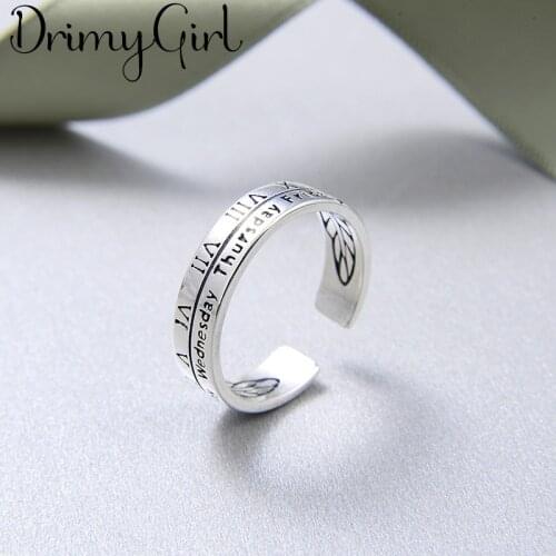 Exaggerated Handmade Letter Rings Finger Jewelry For Women Retro Gothic Punk Creativity Jewelry 2021