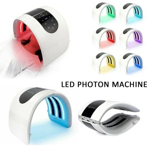 Foldable 2 In 1 PDT Facial Mask 7 Colors Light Heating LED Photon Skin Treatment Therapy Rejuvenation Skin Care Beauty Tool