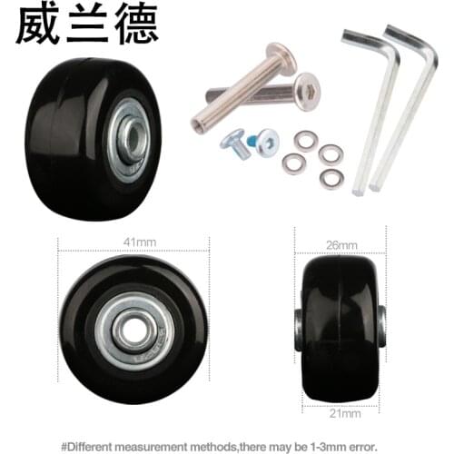 Luggage single wheel replacement repair parts suitcase casters wheels wear-resistant 41mm*26mm trolley axle casters accessories