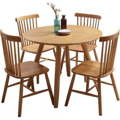 EAT DESK and chair combination is modern and contracted round table of Nordic style complete solid wood household circle large a