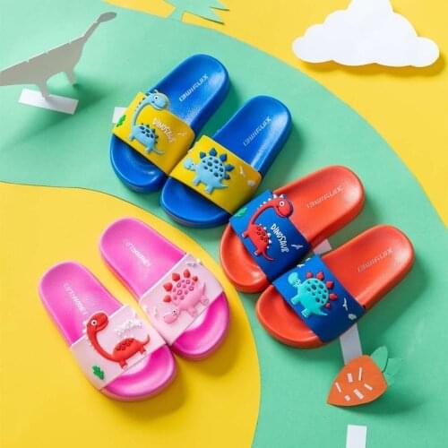 Cute Kids Slippers Dinosaur Children Baby Home Slippers Waterproof Breathable Non-slip Boys Girls Shoes Child Beach Shoes