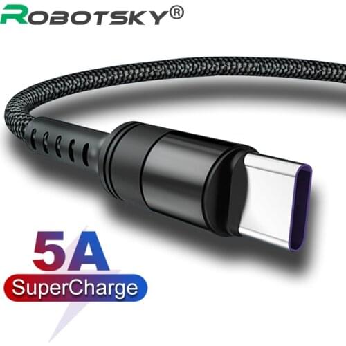 USB C Cable 5A Supercharge USB Type C Cable for Huawei Mate 20 P20 P30 Pro Quick Charging USB-C Fast Charger Data Cable