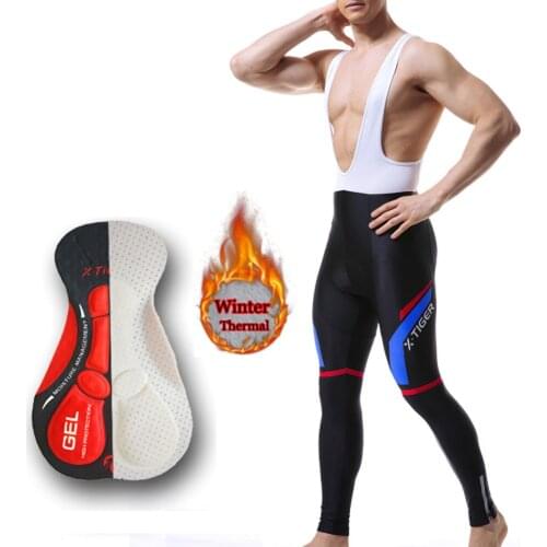 5D Gel Pad Cycling Bib Trousers Winter Thermal Mountain Bike Pants Bicycle Long Tights Excellent Performance & Better Fit