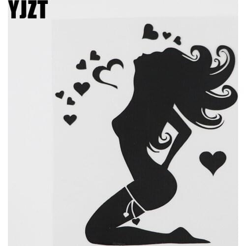 YJZT 13.4CMX16.3CM Stripper Sexy Naked Girl Dance Decal Vinyl Car Sticker Black/Silver 8A-0492