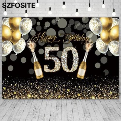 Balloon Champagne Custom Diamond Digital Birthday Background Adult Party Room Decoration Photography Studio Photo Vinyl Backdrop