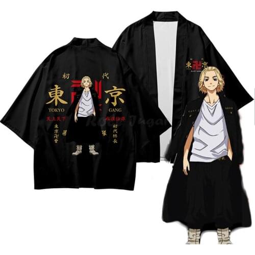 XS-4XL Anime Tokyo Revengers Cosplay Costume Sano Manjirou Ken Ryuguji Haori Short-sleeve Tees Tops / Shorts / Pant C24M176