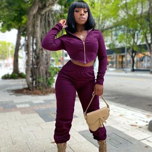 Streetwear Sporty Two Piece Sets Hoodies and Sweatpants Fall Winter Clothes Women 2 Piece Outfits Casual Tracksuits Sweatsuits