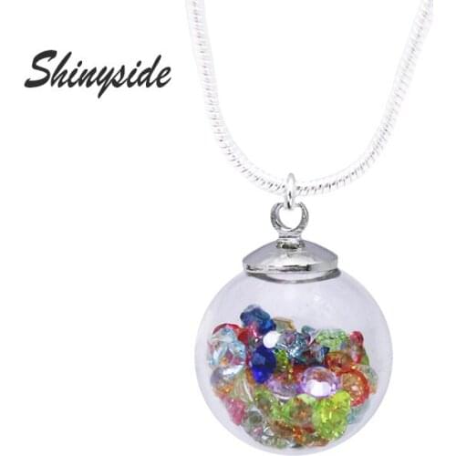 2019 fashion brand jewelry silver plated Necklace&Pendants chain beads crystal necklace for women gift