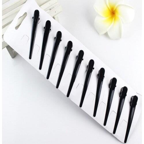 10Pcs DIY Black Metal Hair Clip Single Prong Hairstyle Alligator Hair Clip Large Barrettes Headwear For Women Wholesale Hairpin