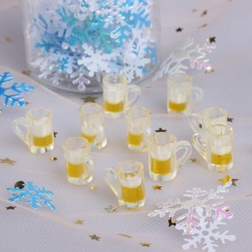 10pcs Beer Cups/Glass Bottles Mini Furniture Model Dolls Accessories Miniatures Dinnerware Dollhouse Summer Must