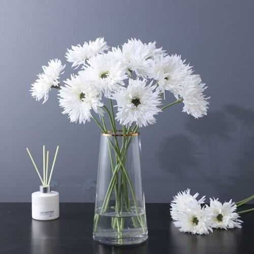 3Pcs Single Branch Gerbera Artificial Silk Flower for Home Living Room Decoration Wedding Bouquet Photography Props Fake Flowers