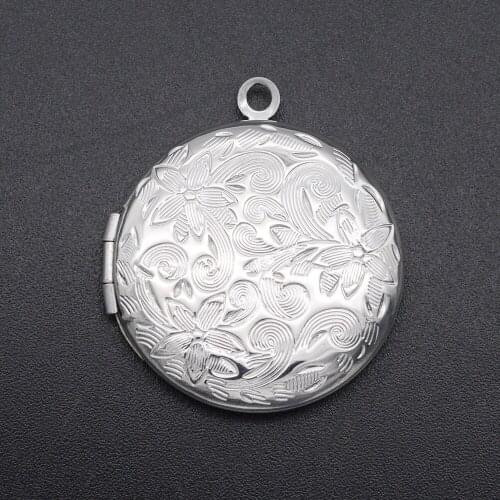 3pcs/lot Stainless Steel DIY Jewelry Flower Photo Locket Pendant Wholesale Jewelry Making Supplies Never Fade