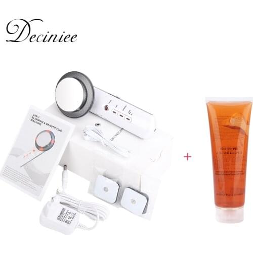 3 in1 EMS Ultrasound Cavitation Face Body Massager With Slimming Fat Burning Gel Galvanic Infrared Ultrasonic Weight Loss Tools