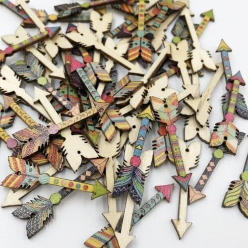 30Pcs Wooden Sewing Buttons Scrapbooking Indian 2Holes buttons for clothing decorative flat back WB546
