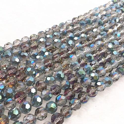 4-10mm 32 Faceted Czech Glass Transparent Faceted Crystal Ball Beads Spacer Beads For Jewellery Making DIY Bracelet Necklace #05