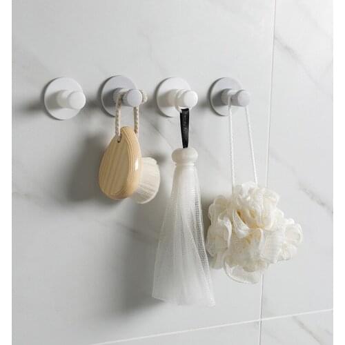 5pcs Towel Hooks Plastic Door Hangers Self Adhesive Wall Hangers Hat Racks Keys Hanger Wall Organizer Home Decor Key Holder