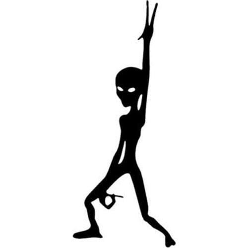 6*15CM ALIEN Body Decoration Car Sticker Fun Personalized Car Stickers Motorcycle Decals Black Silver CT-805