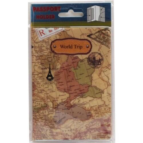 60PCS / LOT Hot Sale World Map Travel Passport Cover PVC Holder Travel Passport Cover Case Brand Passport Holder Documents Fold