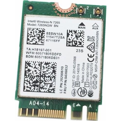 7265 7265NGW 7265BN FRU 04X6032 NGFF Bluetooth Wlan Card for Thinkpad E550 E550C E450 T450S X250 W550S L540 T450 T550 Yoga14