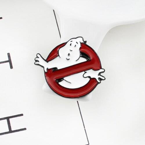 White Ghost Enamel Brooch Movie logo Fans Badge Lapel Shirt hat Leatherwear pins Brooches for movie fans Fantasy Movie Jewelry